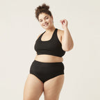 Menstruační plavky Modibodi Hi-Waist Bikini Brief Light-Moderate černé spodní díl (SWSBHKLMBLAW)