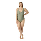 Menstruační plavky Modibodi High V Neck One Piece Oasis Green (MPMHVNOPOG)