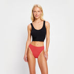 Menstruační tanga Modibodi Modicomfort Seamless Hi Waist Thong Light Teale Blue (MTMMSHWTLTB)
