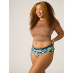 Menstruační kalhotky Modibodi Classic Bikini Maxi Midnight Blue Floral - VYBALENÉ (MODI4012MBFVYB)