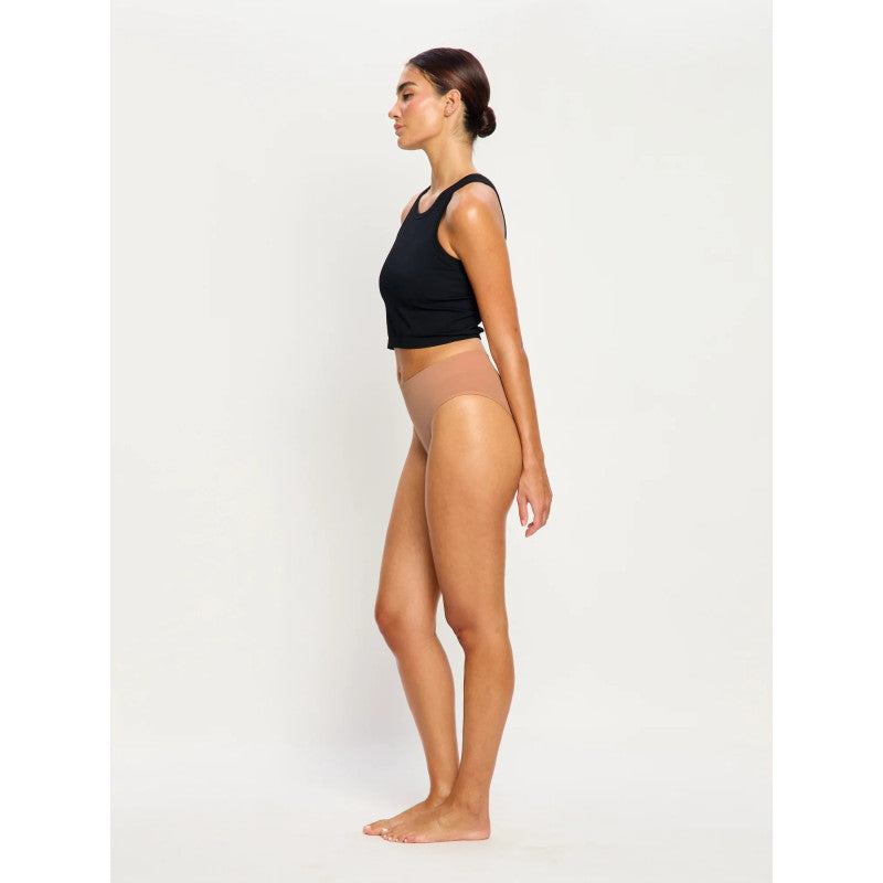 Menstruační tanga Modibodi Modicomfort Seamless Hi Waist Thong Light Teale Blue (MTMMSHWTLTB)