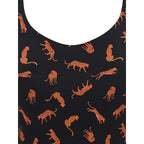 Menstruační plavky Modibodi Teen High One Piece Cheetah Chase Black - VYBALENÉ (MODI4374VYB)