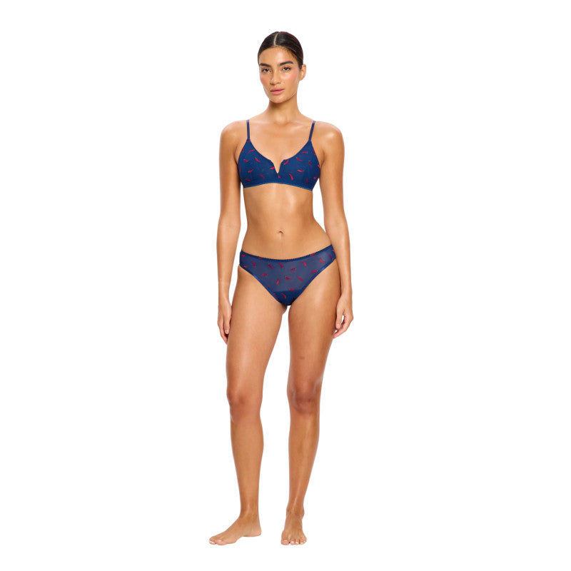 Menstruační kalhotky Modibodi lntimates V Day Cheeky Brief Light Navy Chilli (DKMIVDCBLVC)