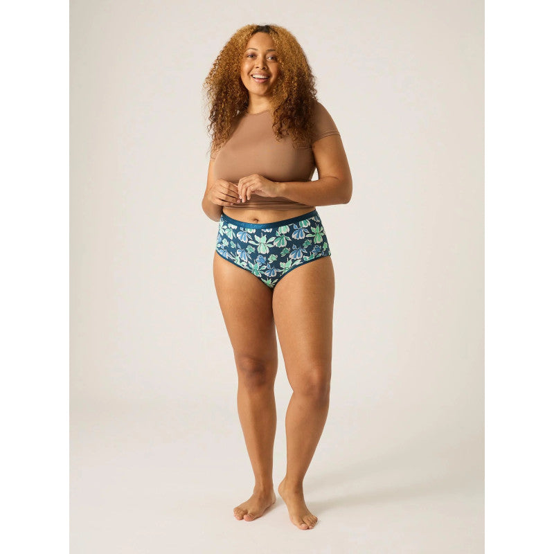 Menstruační kalhotky Modibodi Classic Full Brief Heavy-Overnight Midnight Blue Floral (MODI4015MBF)