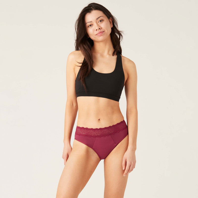 Menstruační kalhotky Sensual Hi-Waist Bikini Maxi Garnet - VYBALENÉ 