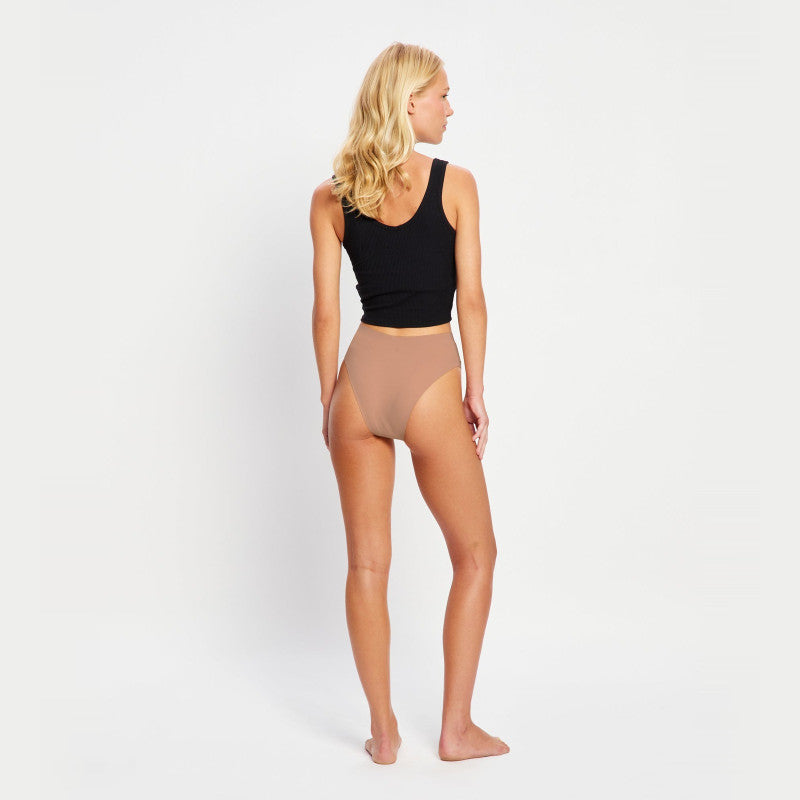 Menstruační tanga Modibodi Modicomfort Seamless Hi Waist Thong Light Teale Blue (MTMMSHWTLTB)