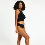 Menstruační tanga Modibodi Modicomfort Seamless Hi Waist Thong Light Teale Blue (MTMMSHWTLTB)