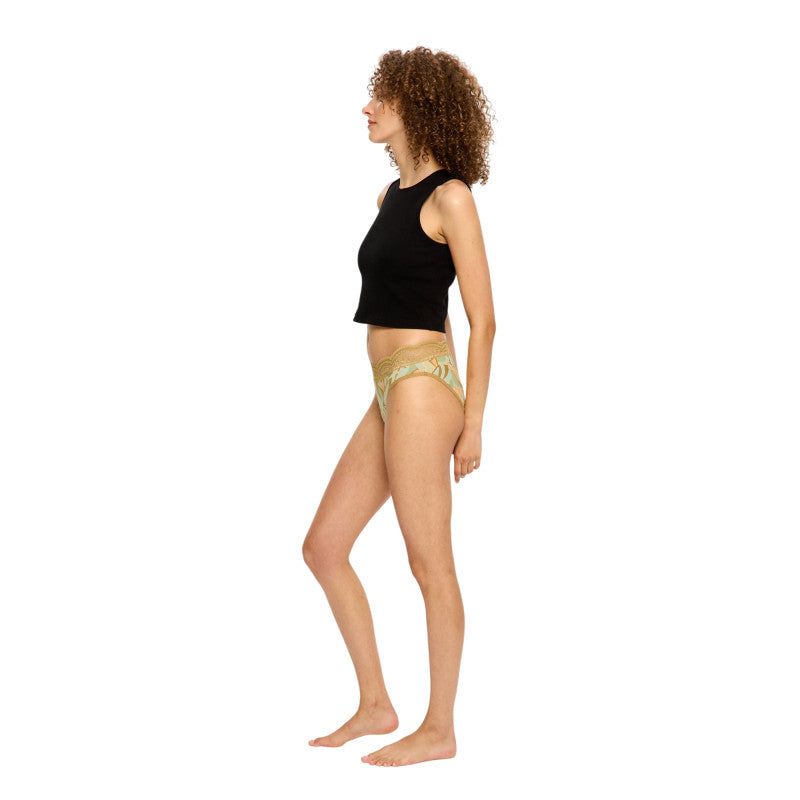 Menstruační kalhotky Modibodi Sensual Hi Waist Bikini Moderate Bellbird (MKMSHWNB)