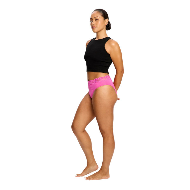 Menstruační kalhotky Modibodi Sensual Hi Waist Bikini Super Electric Fuchsia (MKMSEF)