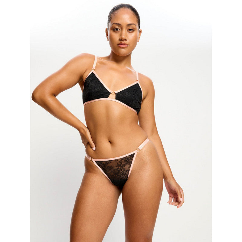 Menstruační tanga Modibodi Bliss Thong Light Jet Black (MTMBTLJB)