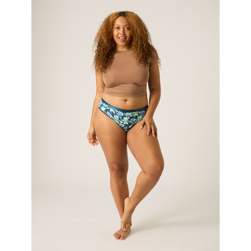 Menstruační kalhotky Modibodi Classic Bikini Maxi Midnight Blue Floral - VYBALENÉ (MODI4012MBFVYB)