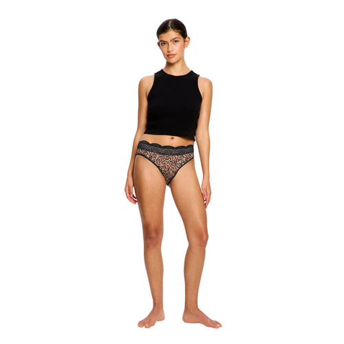 Menstruační kalhotky Modibodi Sensual Hi Waist Bikini Moderate Animalia Brown (MKMSHWBMAB)