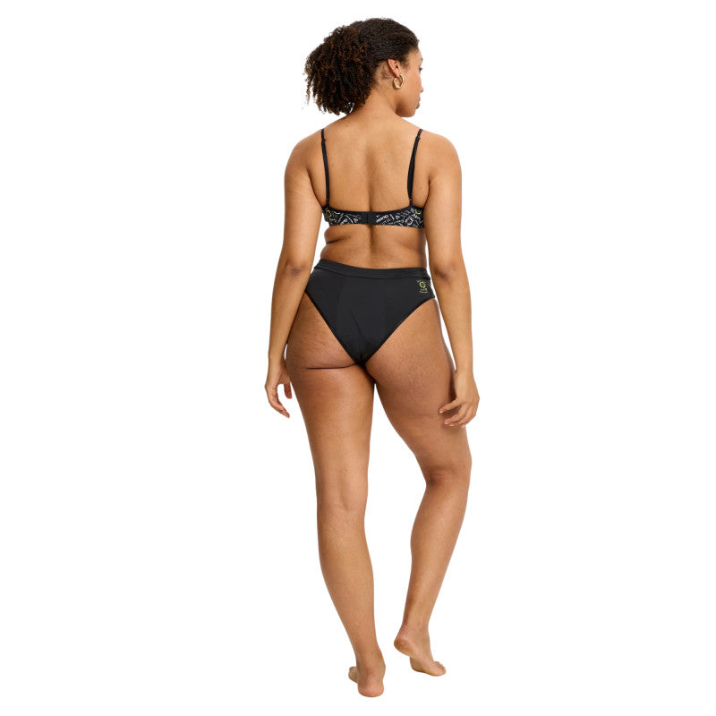 Menstruační kalhotky Modibodi Smileyworld Hi Waist Brief Super-Overnight Black (MKMSHWBSOB)