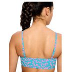 Dívčí plavky Modibodi crop top Jungle palm black horní díl (DPMHDCTPB)