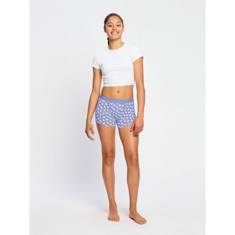 Dívčí menstruační kalhotky Modibodi Teen Hipster Boyshort Moderate Giggly Ghost Blue (DMKMTHBMGGB)
