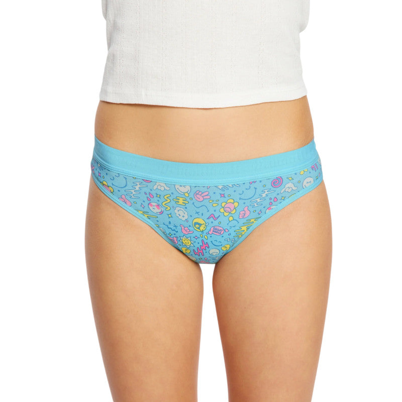 Dívčí menstruační kalhotky Modibodi Smileyworld Teen Hipster Bikini Moderate Lucky Lemon Limes (DMKMSTHBMLLL)