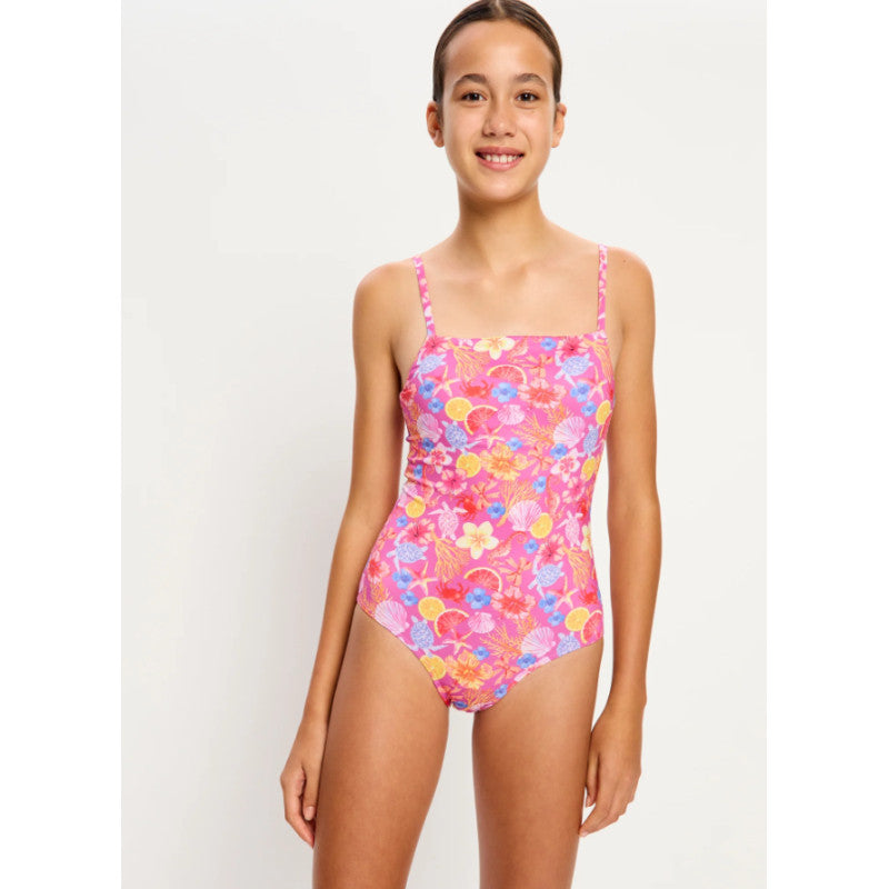 Dívčí menstruační plavky Modibodi Marine Dream Teen Swimwear One Piece Light Tropicana Crush jednodílné (DMPMMDTSOPLTCJ)