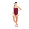 Dívčí menstruační plavky Modibodi Teen Performance One Piece Maroon jednodílné (DMPMTPOPMJ)