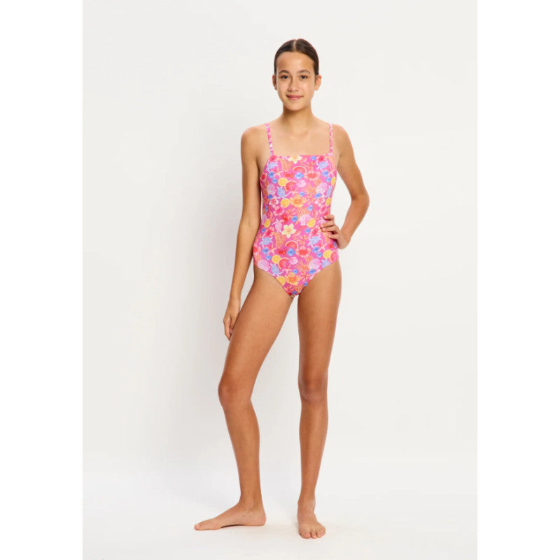 Dívčí menstruační plavky Modibodi Marine Dream Teen Swimwear One Piece Light Tropicana Crush jednodílné (DMPMMDTSOPLTCJ)