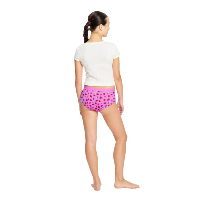 Dívčí menstruační kalhotky Modibodi Teen Hipster Boyleg Moderate Strawberry Sorbet Pink (DMKMTHBMSSP)