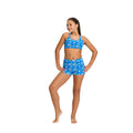 Dívčí menstruační plavky Modibodi Teen Smileyworld Hi Waist Short Boho Botanical Blue spodní díl (DMPMTSHWSBBBSD)