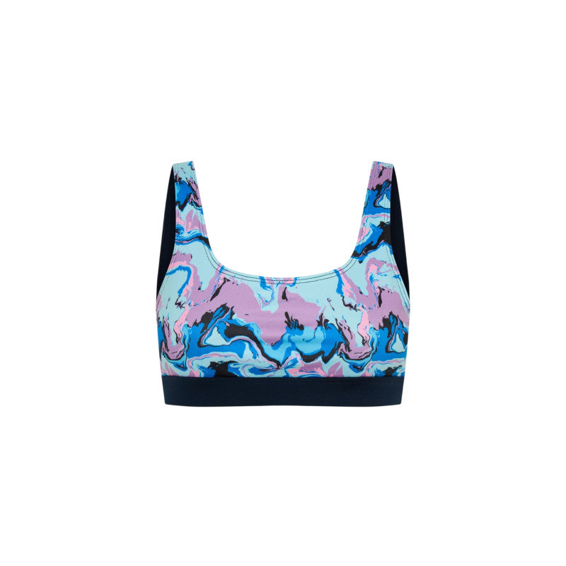 Dívčí plavky Modibodi Performance Reversible Crop Top Marble Blue horní díl (DPMPRCTMB)