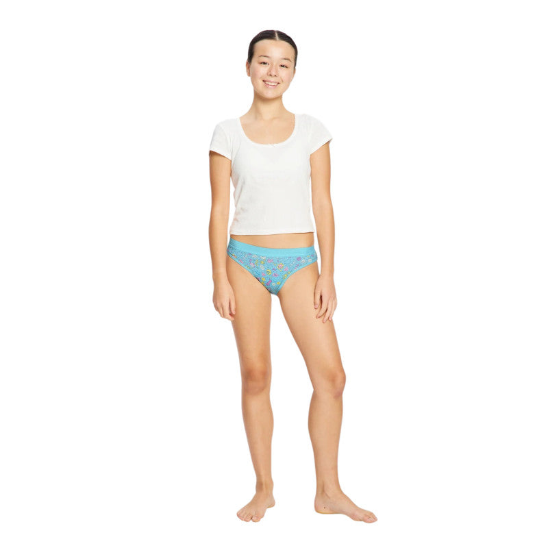 Dívčí menstruační kalhotky Modibodi Smileyworld Teen Hipster Bikini Moderate Lucky Lemon Limes (DMKMSTHBMLLL)