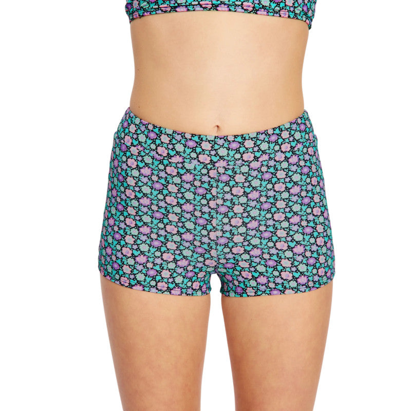 Dívčí menstruační plavky Modibodi Performance Hi Waist Short Super Marble Blue spodní díl (DMPMPHWSSMB)