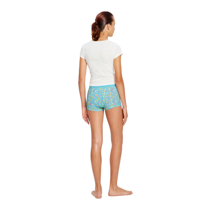 Dívčí menstruační kalhotky Modibodi Teen Hipster Boyshort Super Boho Botanical Blue (DMKMTHBSBBB)