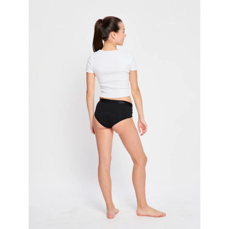 Dívčí menstruační kalhotky Modibodi Teen Hipster Boyleg Moderate Black (DMKMTHBMB)