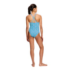 Dívčí menstruační plavky Modibodi Performance Racerback One Piece Super Marble Blue jednodílné (DMPMPROPSMB)