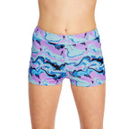 Dívčí menstruační plavky Modibodi Performance Hi Waist Short Super Marble Blue spodní díl (DMPMPHWSSMB)