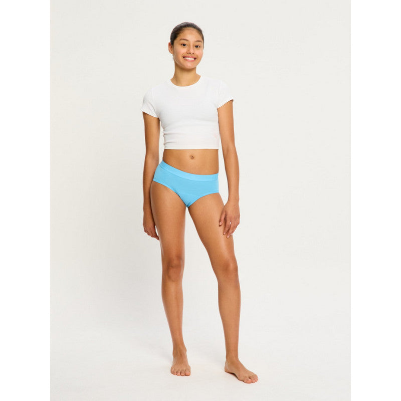 Dívčí menstruační kalhotky Modibodi Teen Hipster Boyleg Moderate Bubble Blue (DMKMTHBMBB)