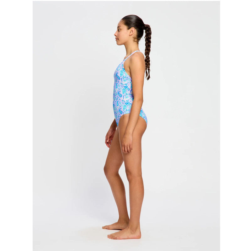 Dívčí menstruační plavky Modibodi Performance Racerback One Piece Super Marble Blue jednodílné (DMPMPROPSMB)