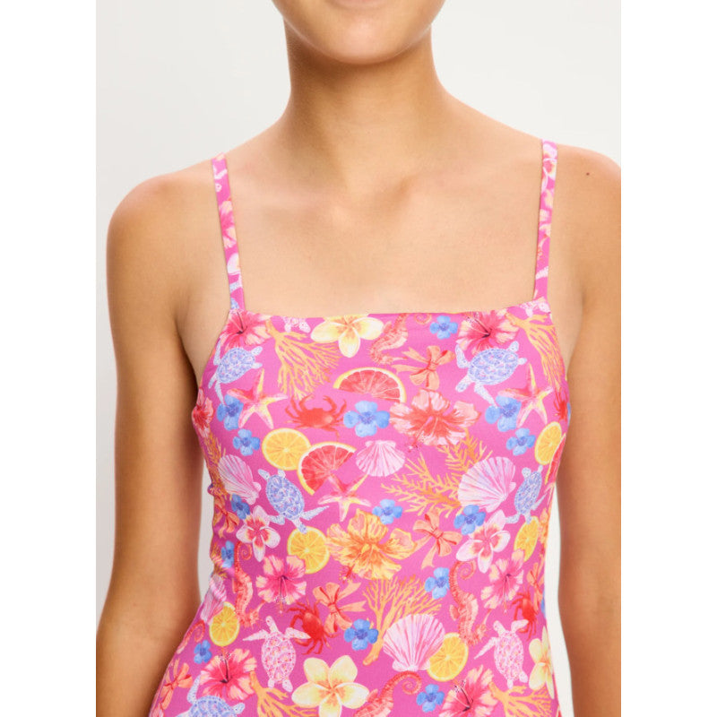 Dívčí menstruační plavky Modibodi Marine Dream Teen Swimwear One Piece Light Tropicana Crush jednodílné (DMPMMDTSOPLTCJ)