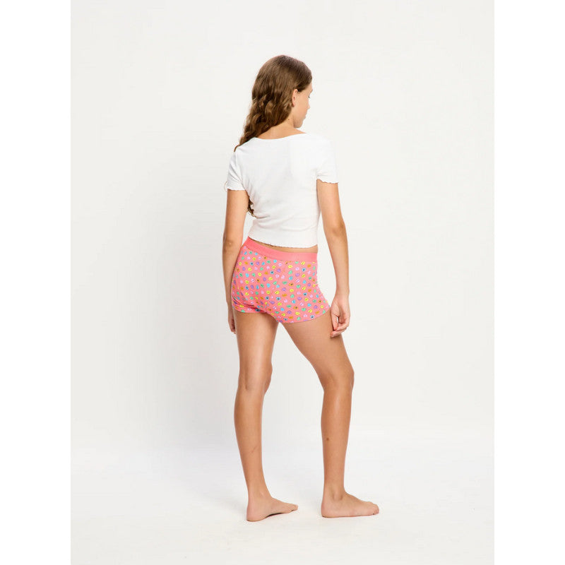 Dívčí menstruační kalhotky Modibodi Teen Hipster Boyshort Moderate Happy Hearts (DMKMTHBMHH)