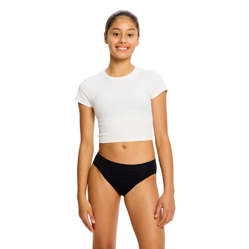 2PACK dívčí menstruační kalhotky Modibodi Teen Soft Stretch Seamless Hipster Bikini Moderate (DMKMTSSSHBM)